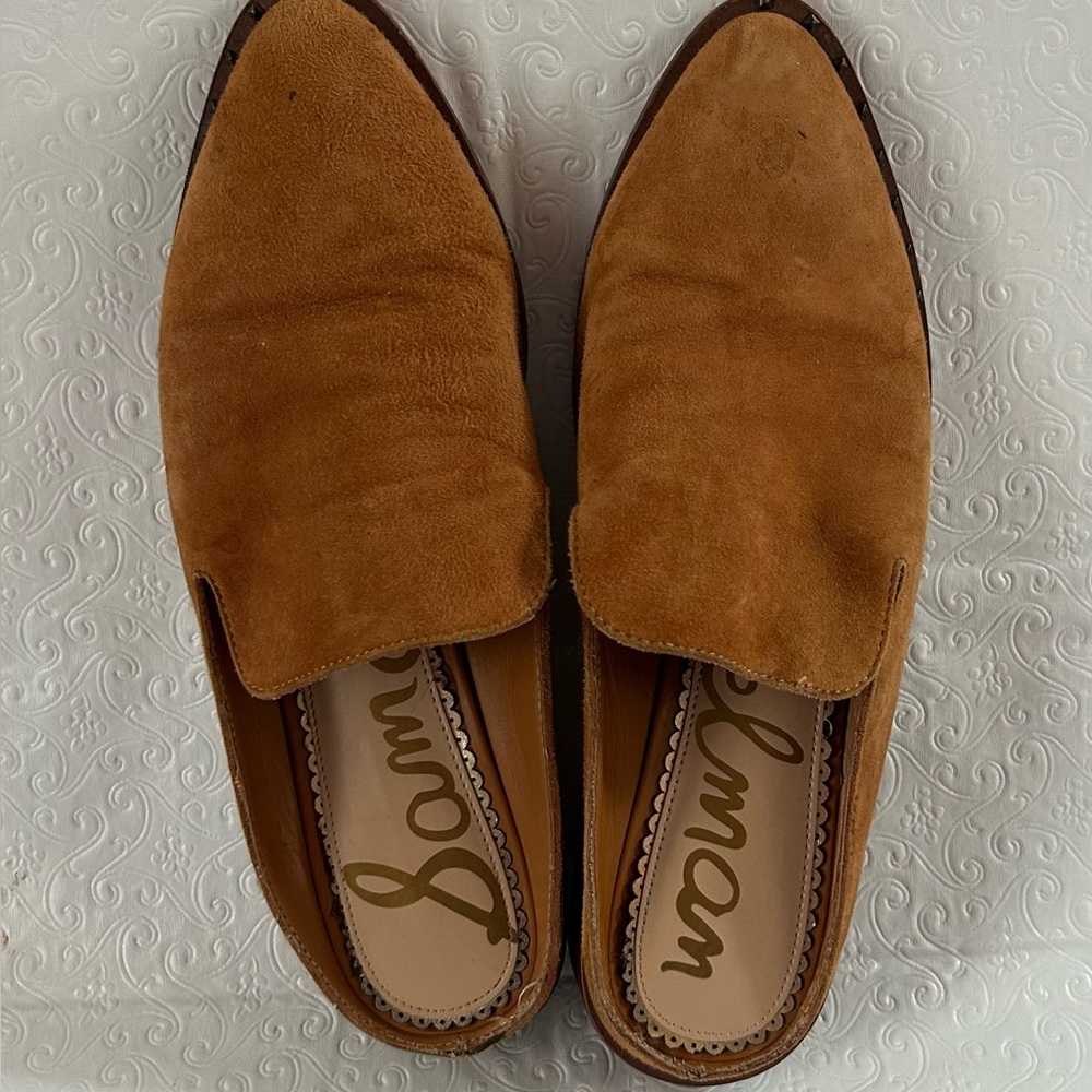 Women’s Sam Edelman Brown Suede Leather Lewellyn Mules Size 6